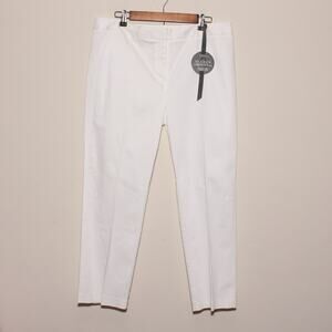 NEW Charter Club White Ankle Pants Size 14 Modern Fit Cotton Blend